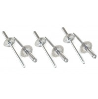 100 PZ. RIVETTI A STRAPPO RIVETTO ALLUMINIO testa larga 4x12  TESTA 10mm