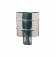 CAPPELLO ANTIVENTO FUMAIOLO STUFA PELLET ACCIAIO INOX CANNA FUMARIA D. 150mm