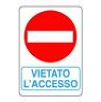 CARTELLO SEGNALETICO TARGA TABELLA PVC PLASTICA VIETATO L'ACCESSO 20X30