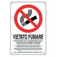 CARTELLO SEGNALETICO VIETATO FUMARE PVC PLASTICA  20X30