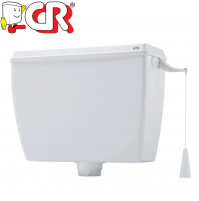 CR CASSETTA ALTA ESTERNA MOD. ALFA MONO TASTO BIANCA CON COPERCHIO PER WC BAGNO