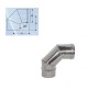 CURVA A GOMITO ACCIAIO CHIUSA 90° PER CANNA FUMARIA ACCIAIO INOX D° 80 CAMINI 