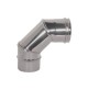 CURVA A GOMITO ACCIAIO CHIUSA 90° PER CANNA FUMARIA ACCIAIO INOX D° 80 CAMINI 
