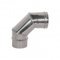 CURVA A GOMITO ACCIAIO CHIUSA 90° PER CANNA FUMARIA ACCIAIO INOX D° 80 CAMINI 