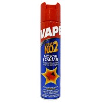 INSETTICIDA VAPE KO2 MOSCHE E ZANZARE TIGRE SPRAY ad AMPIO RAGGIO 400 ML