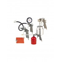 KIT ACCESSORI PER COMPRESSORE 5 PZ GLOBEX PISTOLA MANOMETRO AEROGRAFO