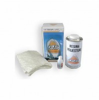 KIT VETRORESINA LASAV RESINA POLIESTERE LIQUIDA + FOGLIO FIBRA DI VETRO 750 ML