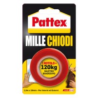 NASTRO BIADESIVO SUPERPOTENTE PATTEX MILLECHIODI MM. 19x150CM SCOTCH