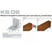 PIASTRA ANGOLARE PESANTE CON NERVATURA 105X105X90 - 2,5 mm ANGOLO PER LEGNO