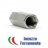 PZ.2 DADO DI GIUNZIONE ESAGONALE  ZINCATO MM.12X30 IDEALE PER BARRE FILETTATE