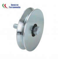 RUOTA A GOLA A V MM. 120 ART. 407 ACCIAIO DOPPIO CUSCINETTO RUOTA ACCIAIO