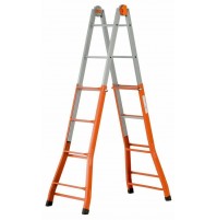 SCALA ACCIAIO VERNICIATO TELESCOPICA PEPPINA 4+5 SUPER GIERRE ALTEZZA max 4.28