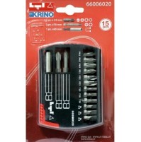 SET 15 PEZZI INSERTI INSERTO CACCIAVITE TAGLIO CROCE PH PZ TG TORX Krino