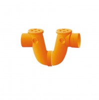 SIFONE ORIZZONTALE TIPO O-O SUPER TUBI RACCORDI PVC ARANCIO EDILIZIA D. 160 mm