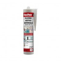 SILICONE SIGILLANTE MULTIUSO ACETICO trasparente FISCHER 280 ML VETRO ALLUMINIO