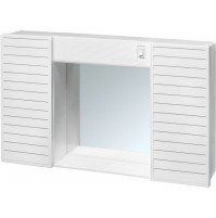 SPECCHIERA SPECCHIO PER BAGNO 2 ANTE IN PVC LUCE E INTERRUTTORE 58x37X12 SIMPATY