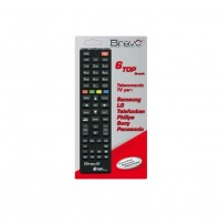 TELECOMANDO UNIVERSALE PER TV TELEVISORE MOD. 6 TOP BRANDS NERO TASTI TIVU' 