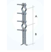 ZANCA STAFFA SUPPORTO A MURO MURARE PER PALO ANTENNA TERRESTRE LUNGHEZZA 28 CM